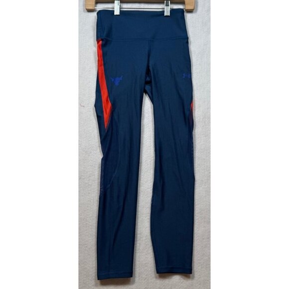 Under Armour Project Rock HeatGear Compression Ankle Leggings Blue Women's XS - Picture 1 of 7